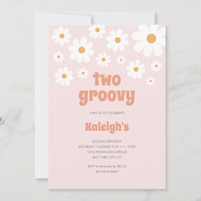 Invitation Retro Deux Super 70's style Anniversaire Invitatio (Devant)
