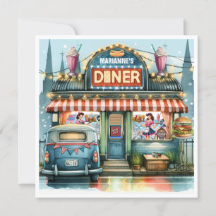 INVITATION RETRO DINER CINQUANTES