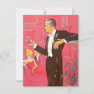 Invitation Rétro dîner d'invitation de barre de cocktail de