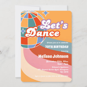 Invitation Retro Disco Ball Dansons Anniversaire