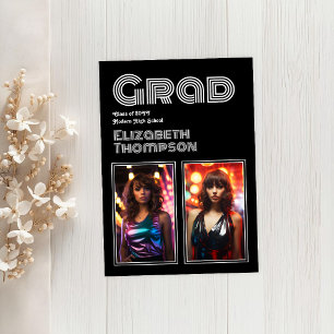 Invitation Retro Disco Graduation Party Photo