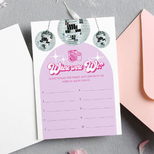 Invitation Retro Disco Où étions-nous Fête des mariées Game C