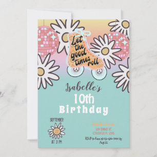 Invitation Retro Disco Roller Skate Party