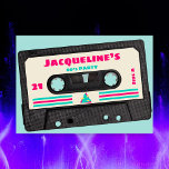 Invitation Retro Eighties Mix Tape 21e fête d'anniversaire<br><div class="desc">👉 Célébrez votre style des années 80 à 21 ans avec cette invitation super amusante à mélanger des bandes rétro. Le design a un motif et rayures des années quatre-vingt. Cette invitation mettra votre fête à l'écart du reste ! #zazzlemade - Cliquez simplement pour personnaliser ce design 🔥 Mes promesses...</div>