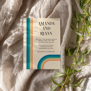 Invitation Retro Été Vintage Mariage photo unique