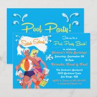 Invitation Retro Family Pool