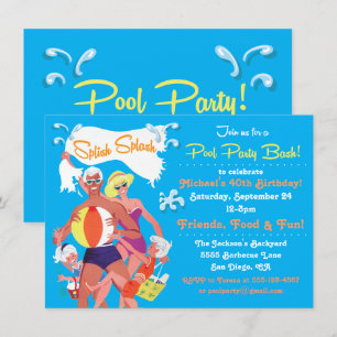 Invitation Retro Family Pool