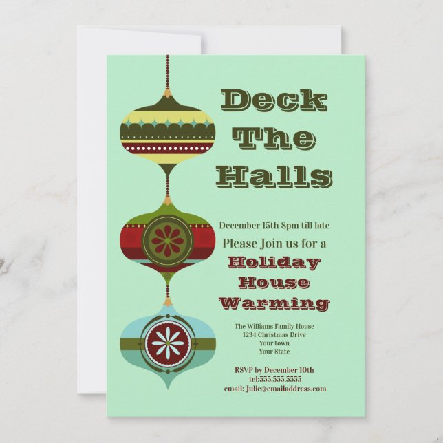 Invitation Retro Fêtes | Fête de Chauffage de Maison de Vacan (Devant)