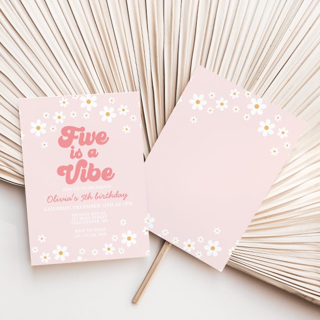 Invitation Retro Five est une marguerite Vibe 5e anniversaire (Créateur téléchargé)