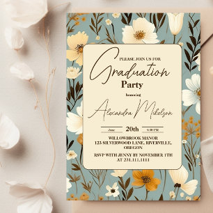 Invitation Retro Fleur sauvage 2024 Graduation Party