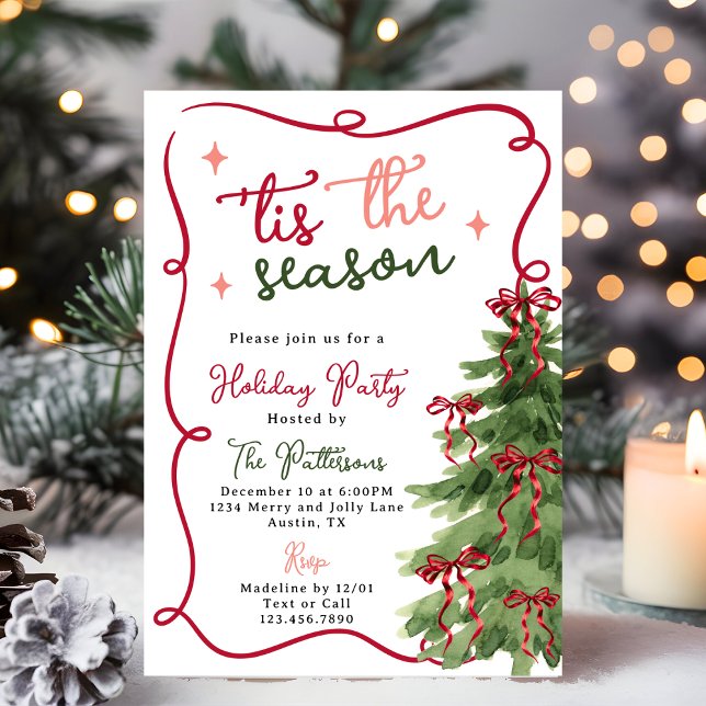 Invitation Retro Fun 'C'est La Saison Fête de Noël des Fêtes (Créateur téléchargé)