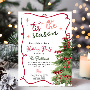 Invitation Retro Fun 'Tis Season Noël Fête