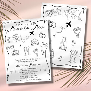 Invitation Rétro Funky Fantaisiste Fête de Fiançailles de Mad