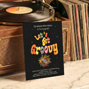 Invitation rétro funky pour 60e anniversaire