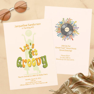 Invitation rétro funky pour 60e anniversaire
