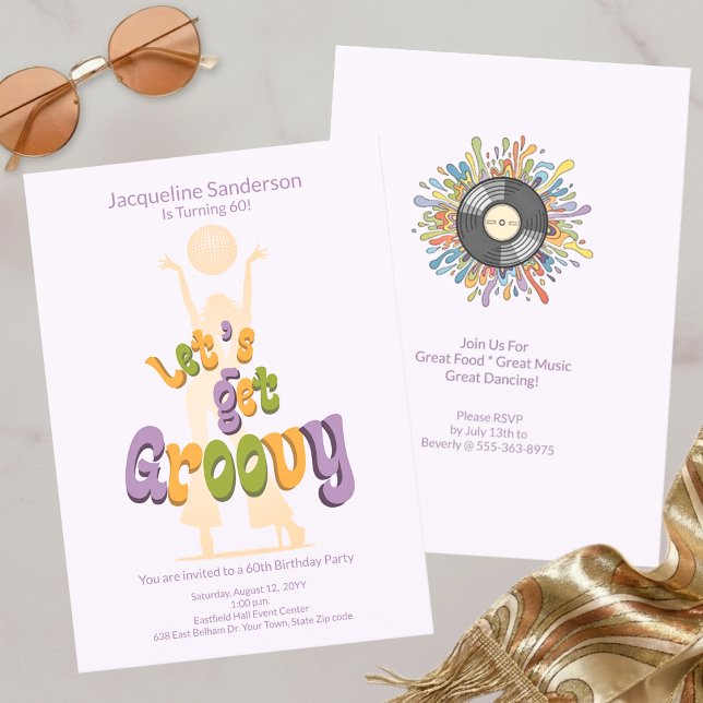 Invitation rétro funky pour 60e anniversaire (Créateur téléchargé)