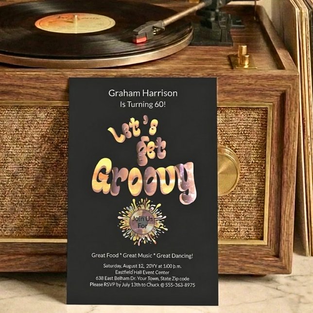 Invitation rétro funky pour 60e anniversaire (Créateur téléchargé)