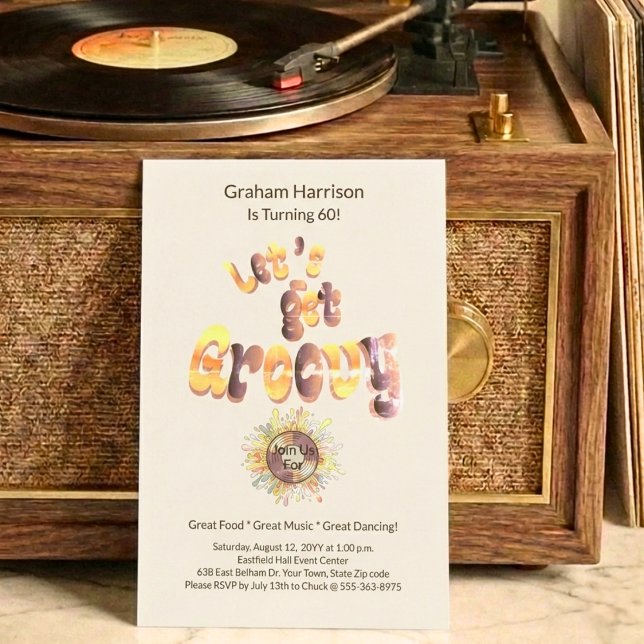 Invitation rétro funky pour 60e anniversaire (Créateur téléchargé)