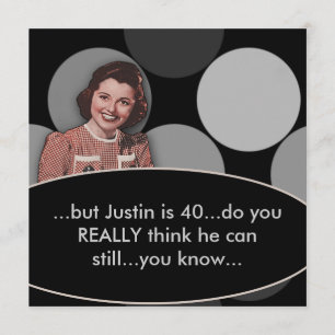 Invitation Retro Funny Mans fête du 40e anniversaire