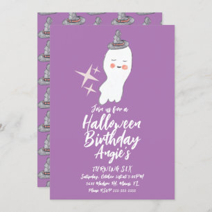 Invitation Retro Ghost Doodle Halloween fête d'anniversaire