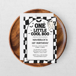 Invitation Retro Ghost Un Garçon Halloween 1er Anniversaire