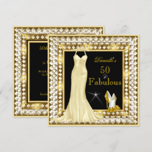 Invitation Retro Glamour Hollywood Fabuleux 50 Or Déco