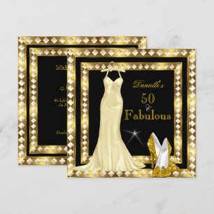 Invitation Rétro Glamour Hollywood Fabuleux 50 Or Déco 2