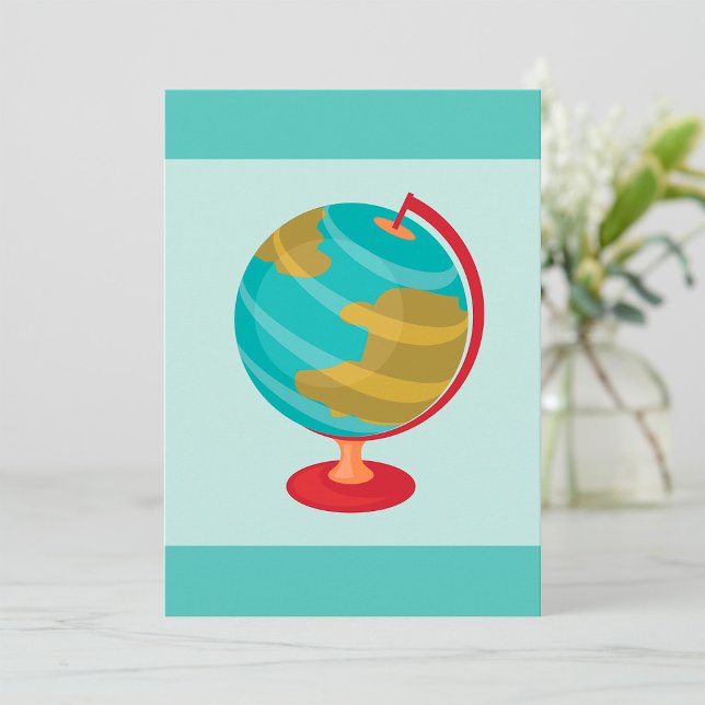 Invitation Retro Globe Illustration Vintage Earth Map (Créateur téléchargé)