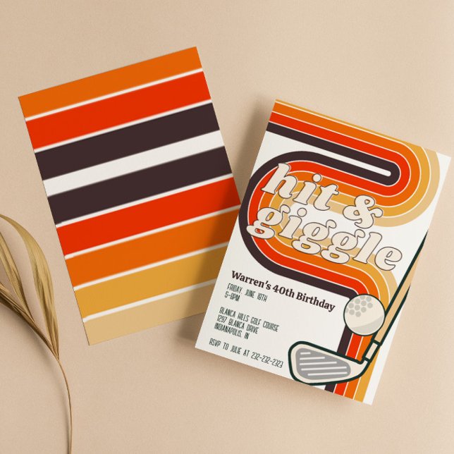 Invitation Rétro Golf Rire et Joie (Créateur téléchargé)