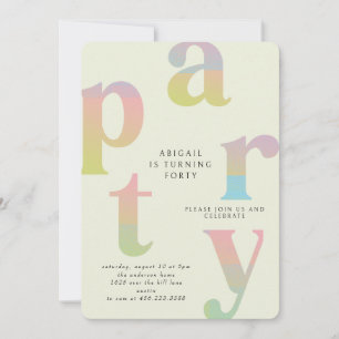 Invitation Retro Gradient Femme fête d'anniversaire II