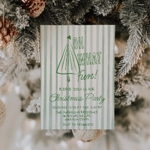 Invitation Retro Green Oh Quel Amusant Noël Dratree Party