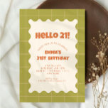 Invitation Retro Green Super Checker Motif fête d'anniversair<br><div class="desc">Retro Green Super Checker Motif fête d'anniversaire</div>