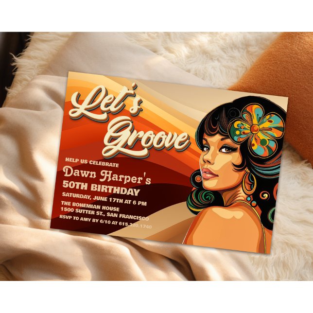 Invitation Rétro Groovy 60s 70s (Créateur téléchargé)