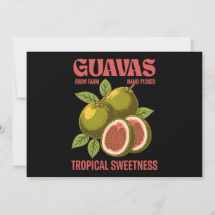Invitation Retro Guavas Fruit Commercial Graphisme Art Style