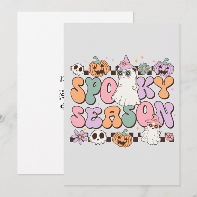 Invitation Retro Halloween (Devant / Derrière)