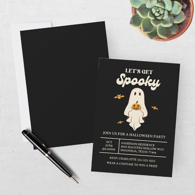 Invitation Retro Halloween : Faisons Peur (Créateur téléchargé)