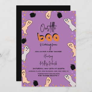 Invitation Retro Halloween Ghost Notre Petit Baby shower Boo