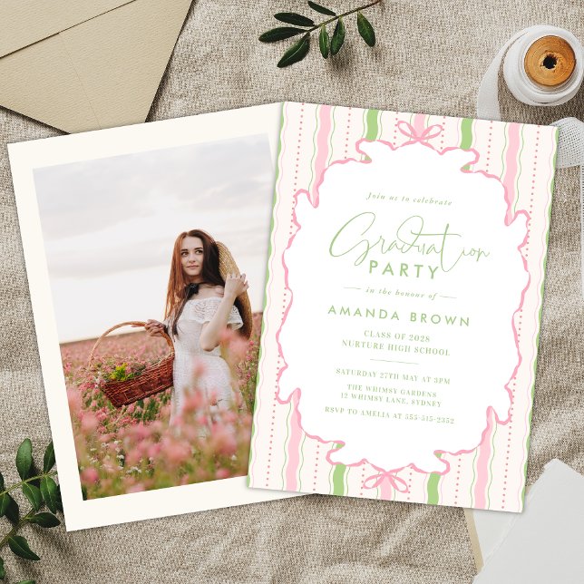 Invitation Retro Hand Drawn Grad Party 2026 (Créateur téléchargé)