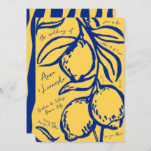 Retro Hand Drawn Handwritten Blue Italian Wedding