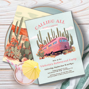 Invitation Retro Happy Campers Parti de retraite