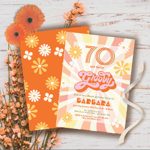 Invitation Retro Hippie 70's 60's fête d'anniversaire Super