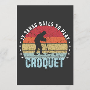 Invitation Rétro Il Faut Des Couilles Pour Jouer Au Croquet