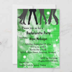 Invitation Retro Inspiré Green Bachelorette Party