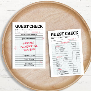 Invitation Retro Invest Check Hen Party Bachelorette Week-end