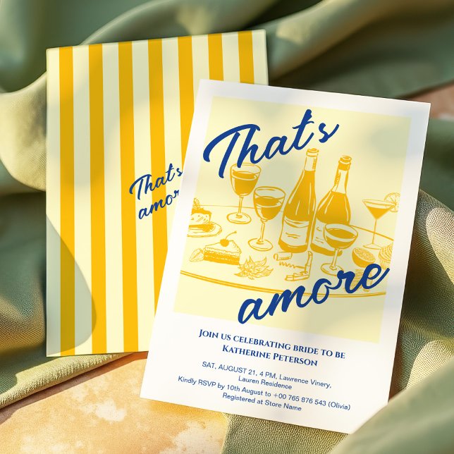 Invitation Retro jaune « c'est l'amour » Réception de mariage (Créateur téléchargé)