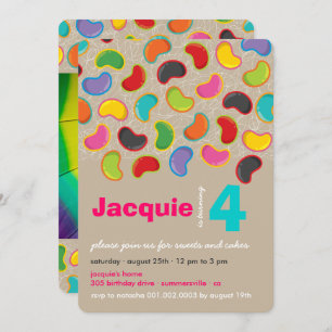 Invitation Retro Jellybean Pop Sweet Candy Whimsical Annivers