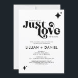 Invitation Retro Just Love Mariage informel et Décontracté<br><div class="desc">Cette Faire-part de mariage Retro Just Love informelle et Décontractée est parfaite pour un couple simple. Ce look rétro moderne est parfait pour les minimalistes en noir et blanc,  mais vous pouvez modifier les couleurs pour correspondre à votre goût.</div>