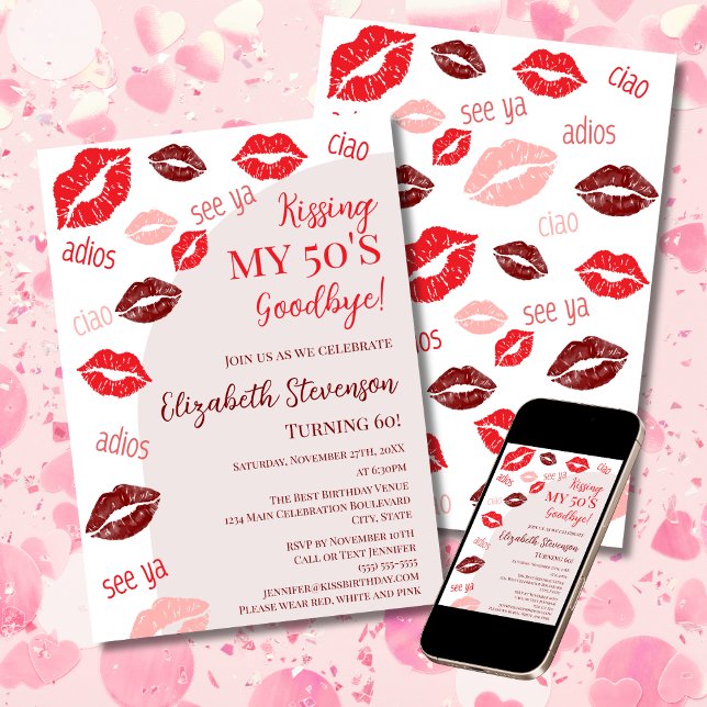 Invitation Retro Kissing My 50's Goodbye 60th Birthday Party (Créateur téléchargé)
