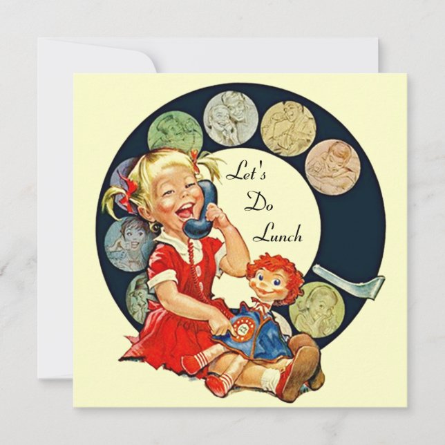 Invitation Rétro LAISSEZ les USA déjeunent des amis de long (Devant)