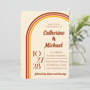 Invitation Retro les années 70 Rainbow Super Arch Photo Maria